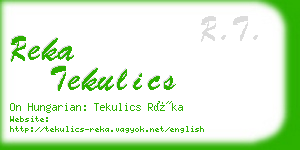 reka tekulics business card